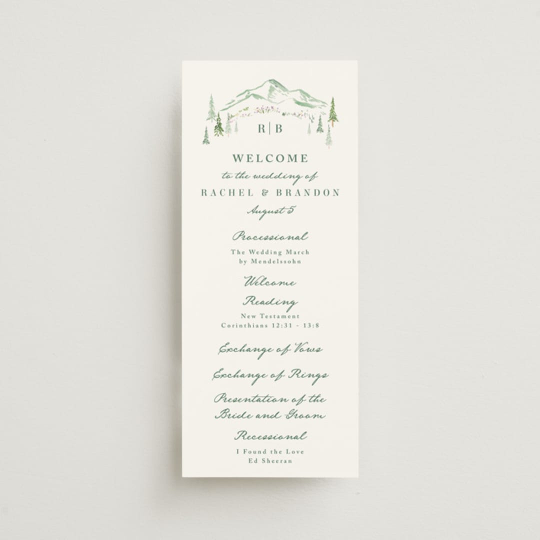 "Plain Air" - Wedding Programs in Meadow by Petra Kern - Front