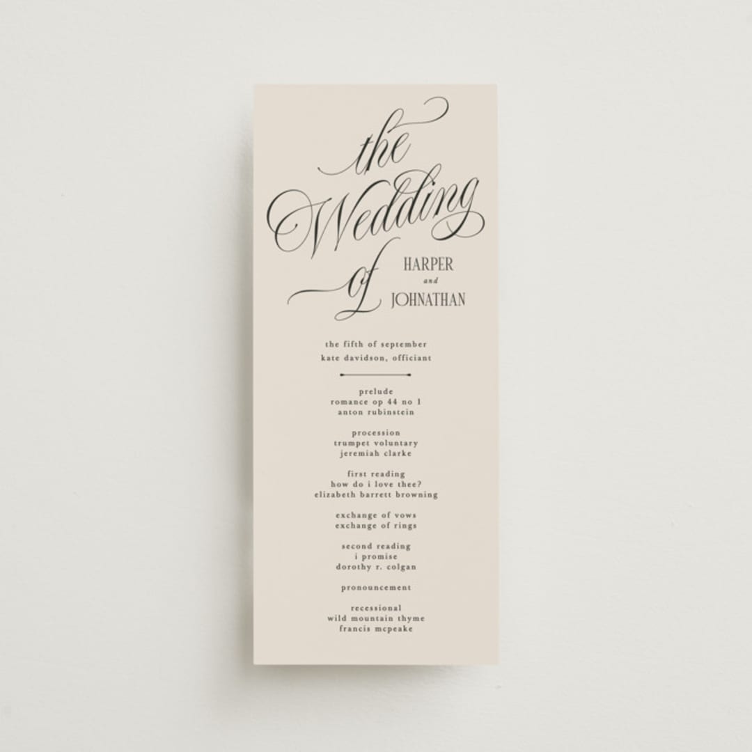 "Mirin" - Wedding Programs in Linen by Kate Ahn - Front