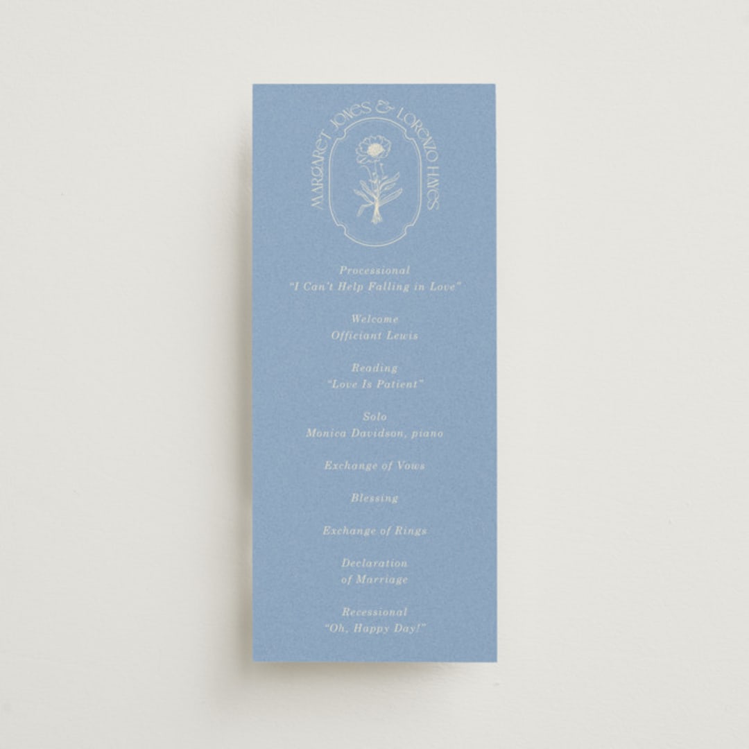 "Flora Arch" - Wedding Programs in Cerulean by Baumbirdy - Front