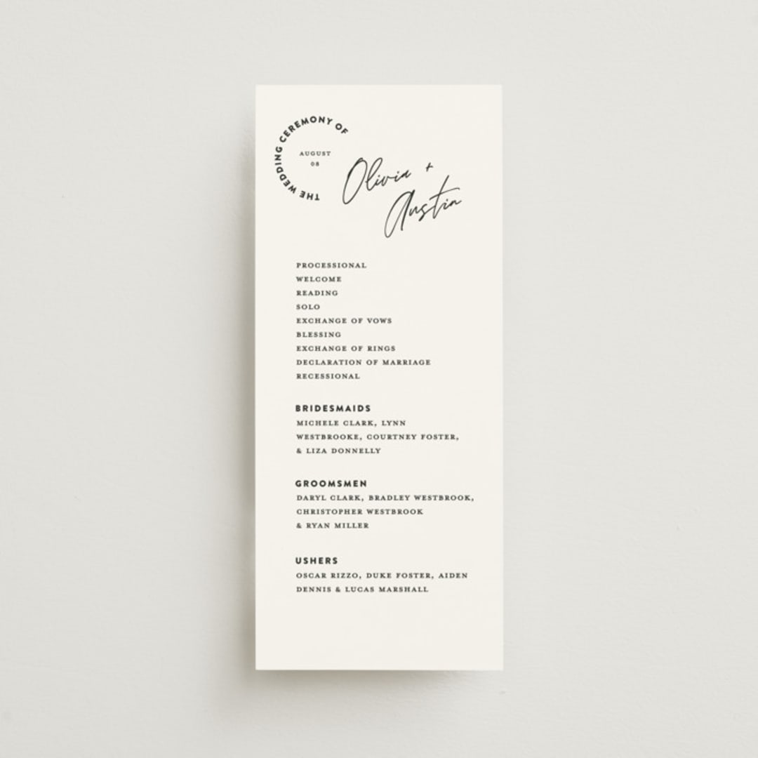 "Merge" - Wedding Programs in Cloud by Pixel and Hank - Front