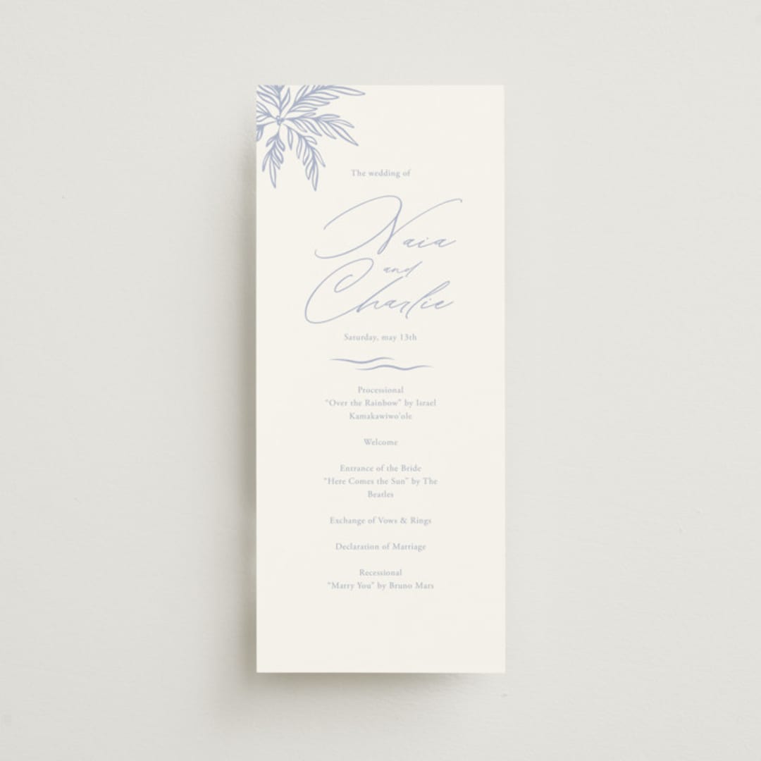 "Ocean Dreams" - Wedding Programs in Pale Cerulean by Sabrin Deirani - Front