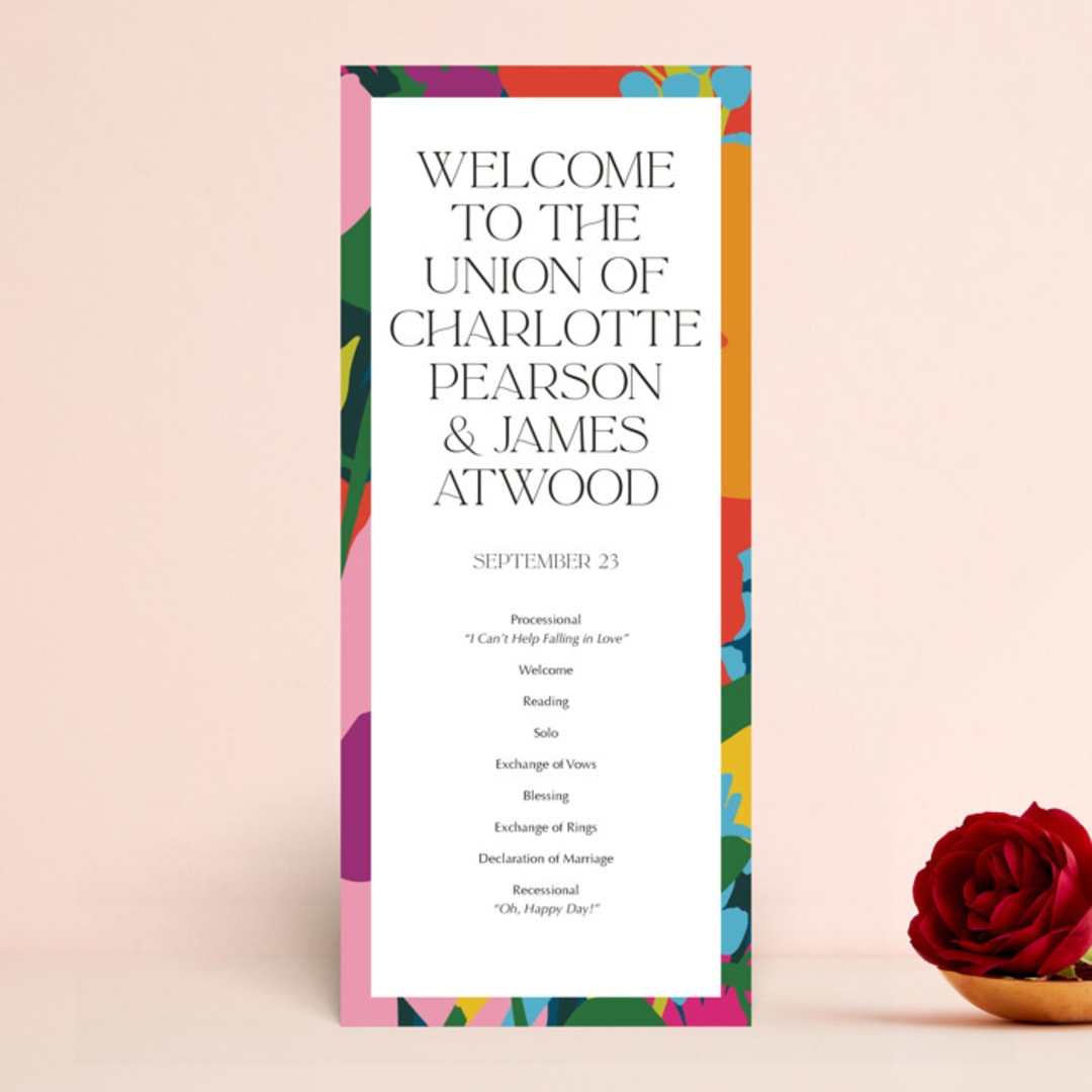 "To the max" - Wedding Programs in Garden by Inkblot Design - Front