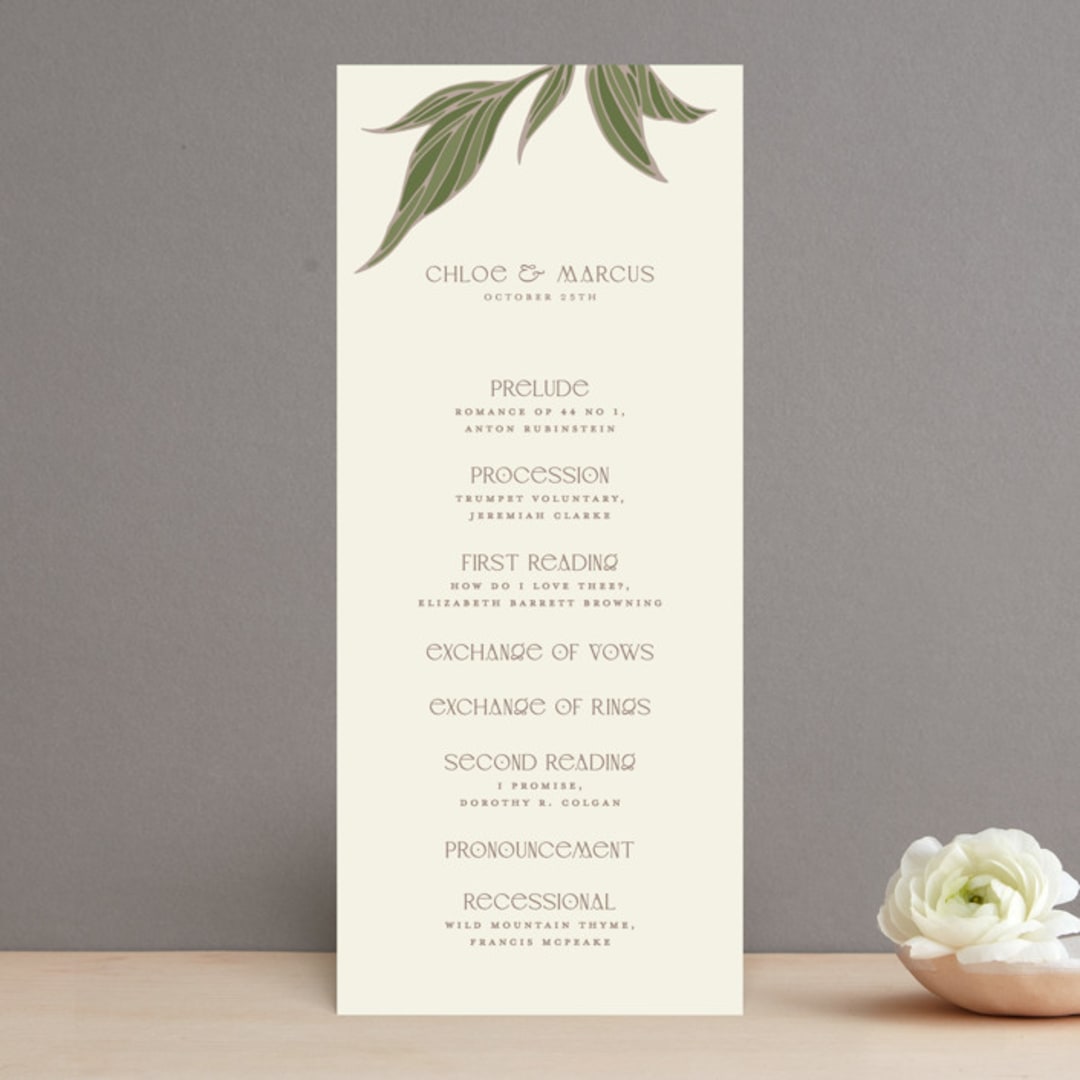 "1081" - Wedding Programs in Blush by GeekInk Design - Front