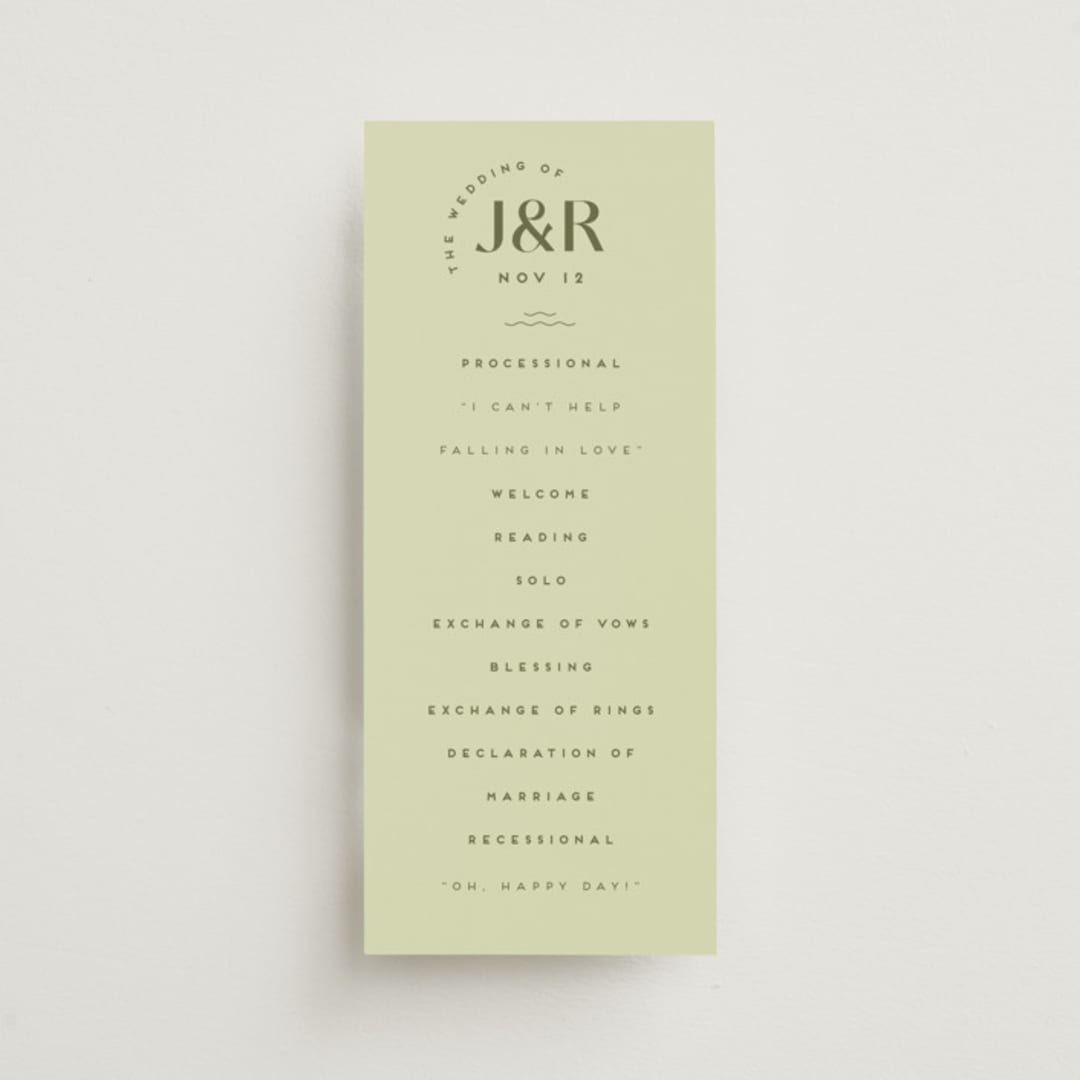 "News!" - Wedding Programs in Kiwi by Claudia Orengo - Front