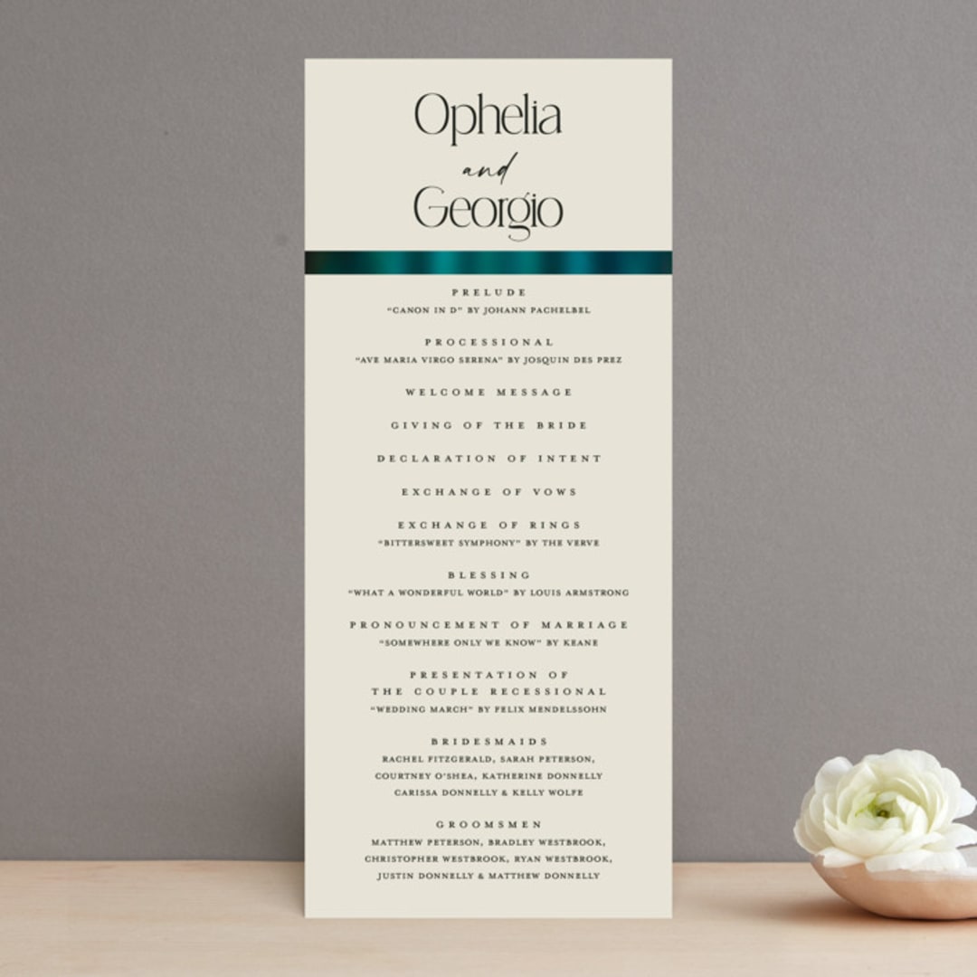 "Spectrum" - Wedding Programs in Teal by Heather Schertzer - Front