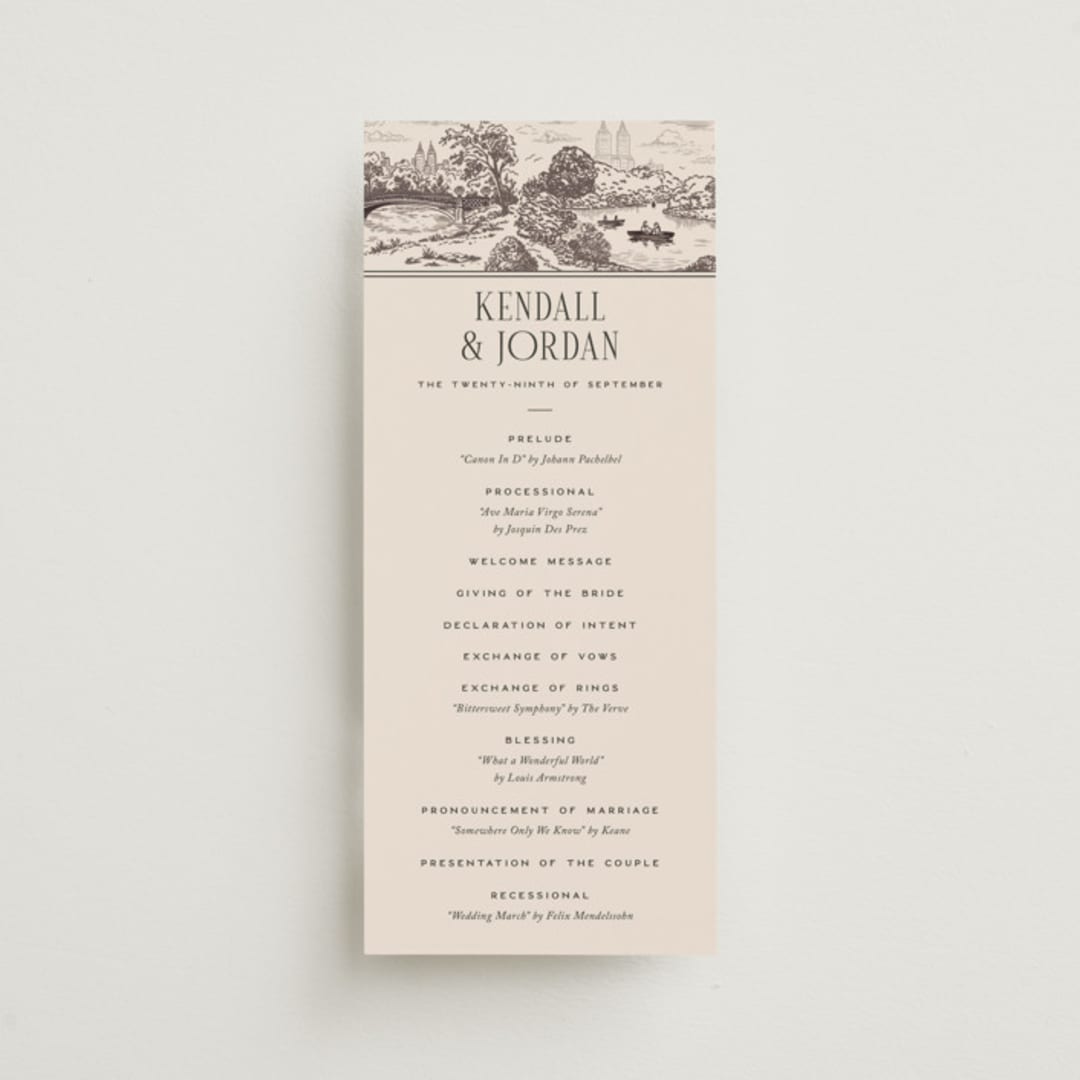 "New York Toile" - Wedding Programs in Antique by Jenna Holcomb - Front