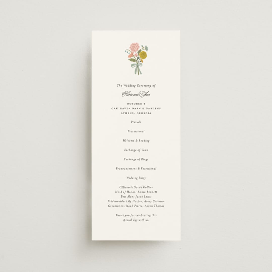 "botanical cameo" - Wedding Programs in Swan by Lori Wemple - Front