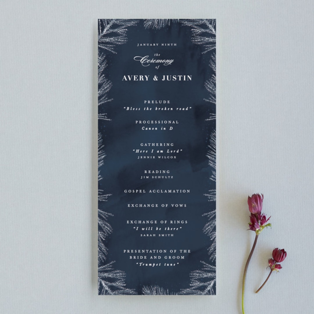 "Frosty chic" - Wedding Programs in Peacock by Creo Study - Front
