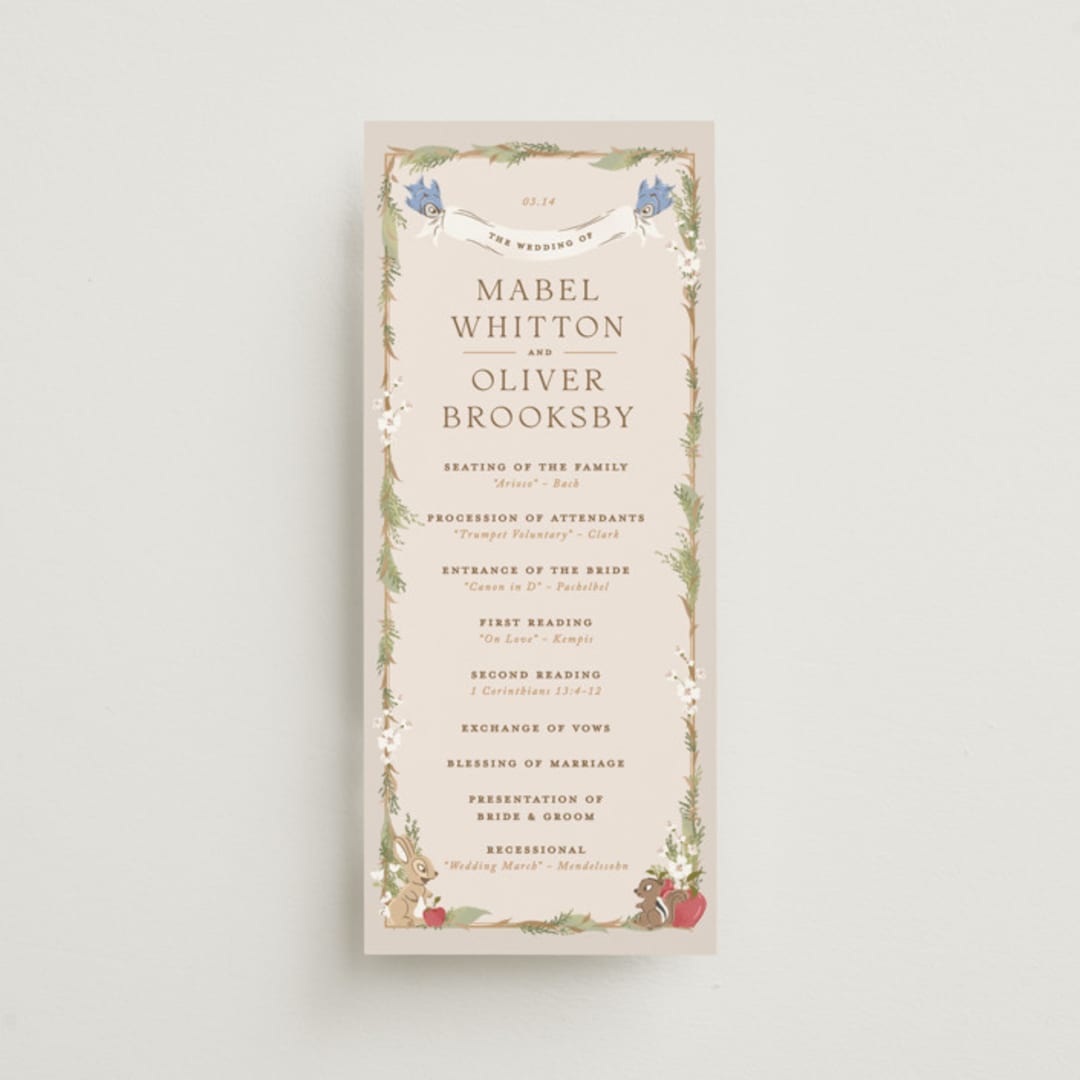 "Disney's Snow White Someday" - Wedding Programs in Forest Floo by Erin L. Wilson - Front