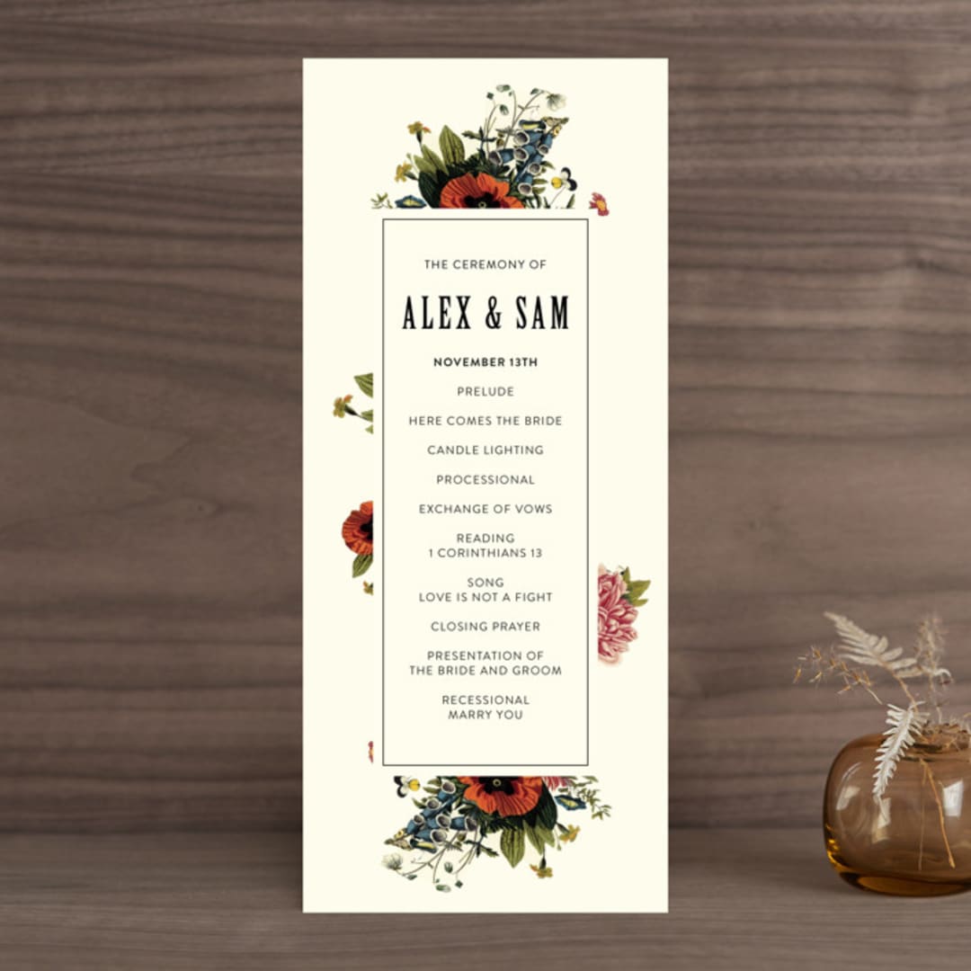 "Vintage Garden Invite" - Wedding Programs in Vintage Beige by Alisa Wismer - Front