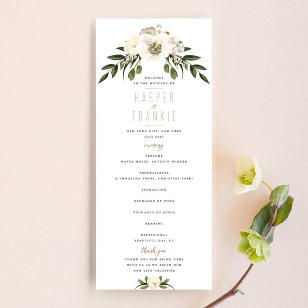 "jewel" - Wedding Programs in Onyx by Susan Moyal - Front