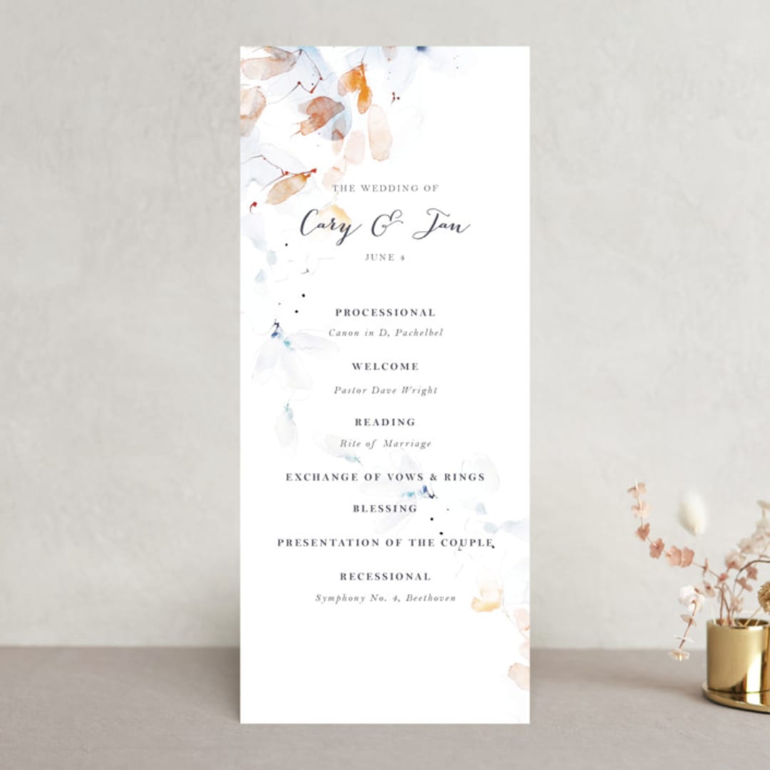 "Petale" - Wedding Programs in Blush by Kelly Ventura - Front