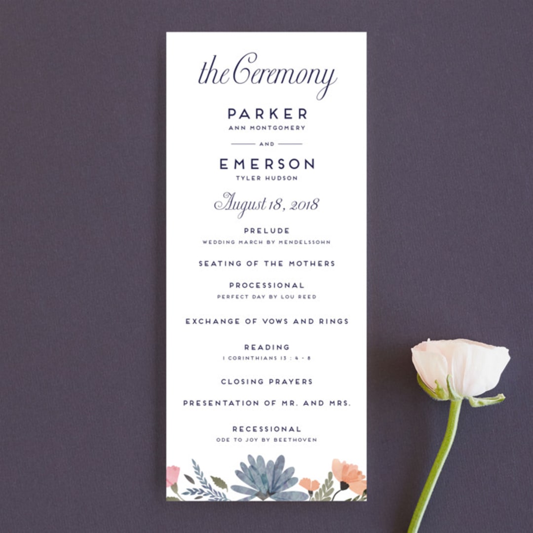 "Romantic Watercolor Flora" - Wedding Programs in Dhalia by Petra Kern - Front