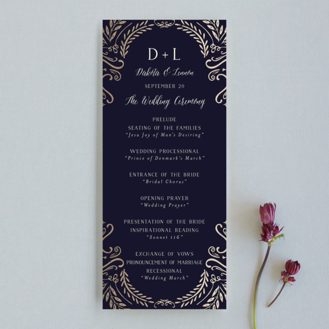 "Wedding Enchantment" - Wedding Programs in Midnight by Chris Griffith - Front