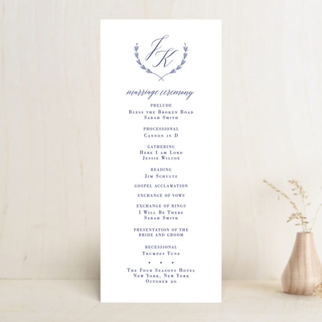 "United" - Wedding Programs in Cobalt by Susan Brown - Front