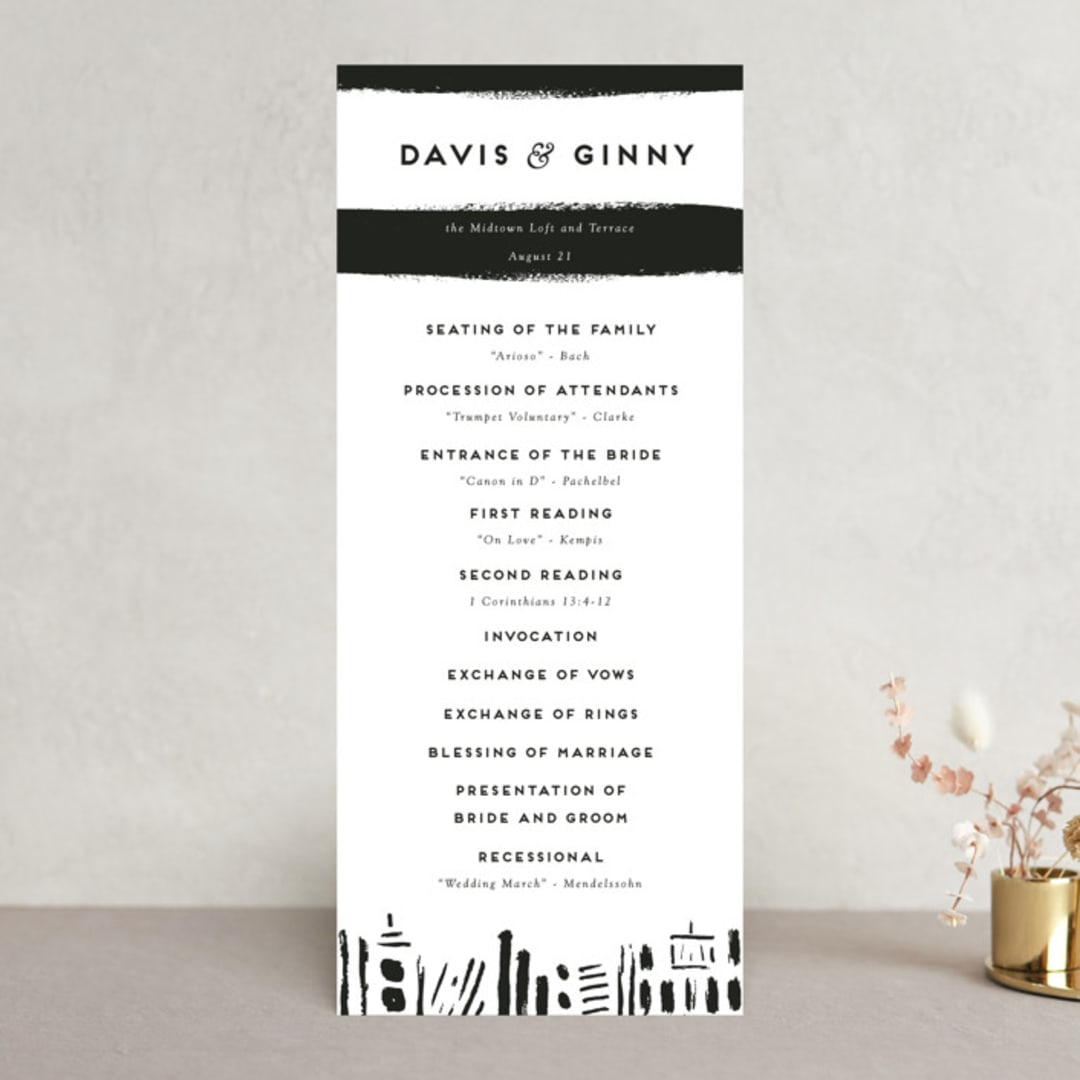 "Love In The City" - Wedding Programs in Pearl by Shiny Penny Studio - Front