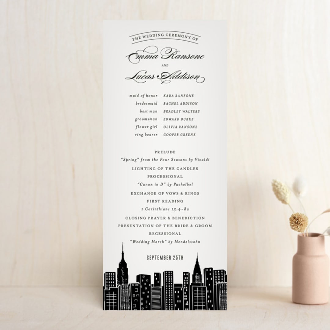 "Big City - New York City" - Wedding Programs in Light Taupe by Hooray Creative - Front