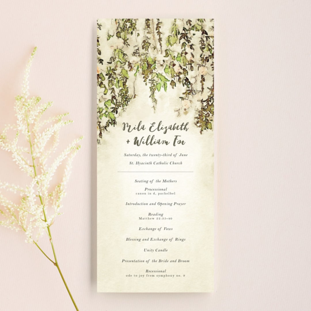 "English Countryside" - Wedding Programs in Moss by Design Lotus - Front