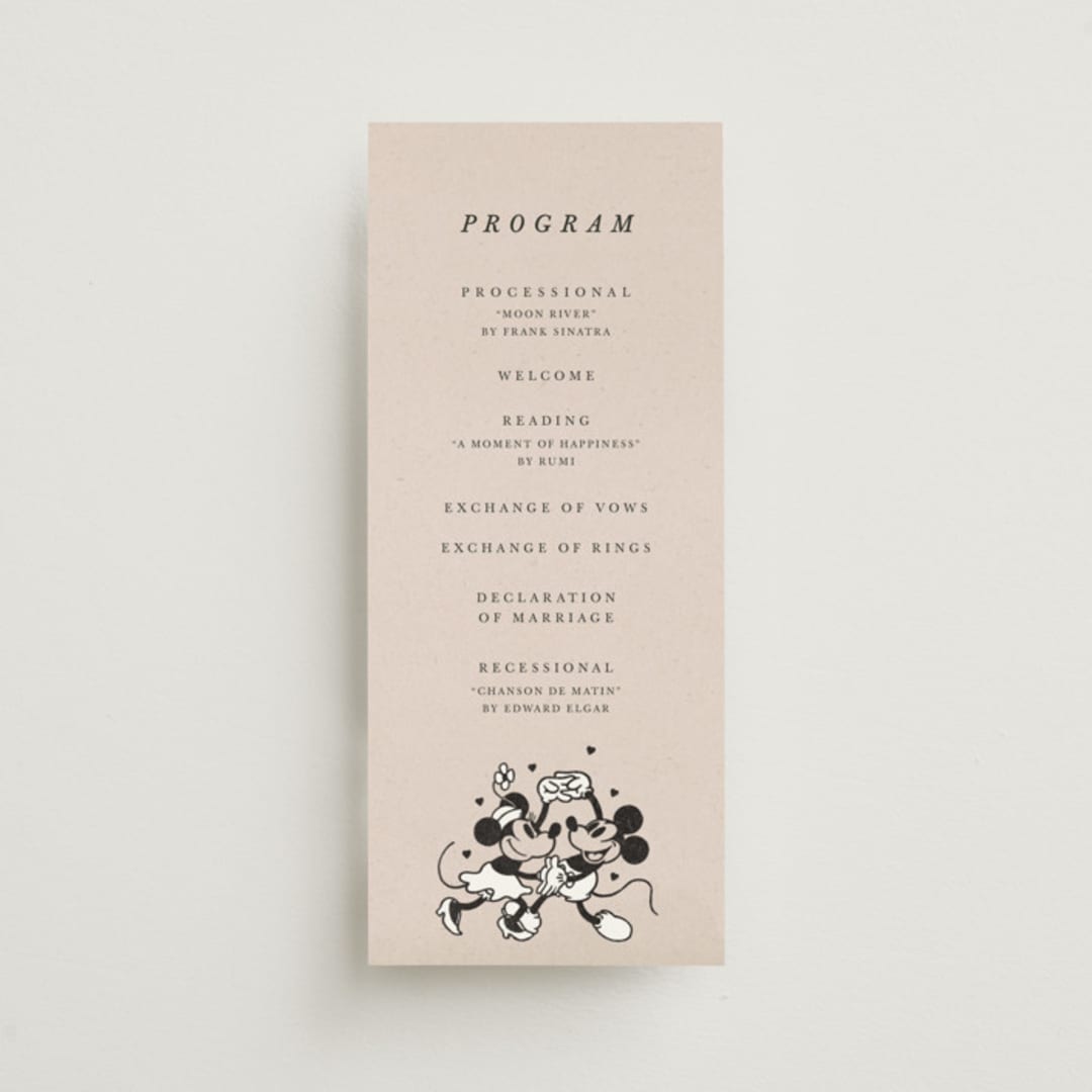 "Disney's Retro Mickey Mouse and Minnie Mouse" - Wedding Programs in Retro by Sumak Studio - Front