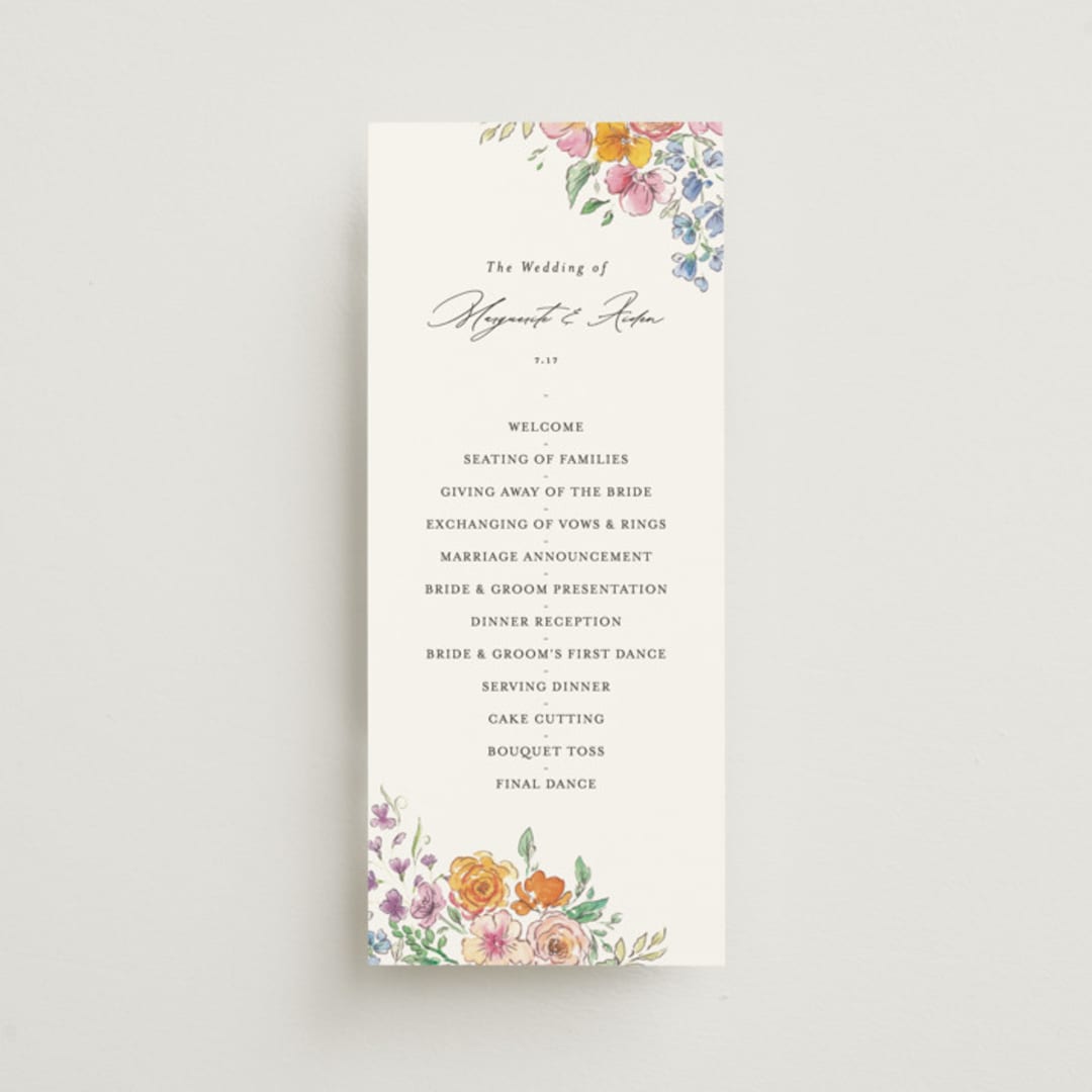 "Floral Pop" - Wedding Programs in Tropical by Itsy Belle Studio - Front