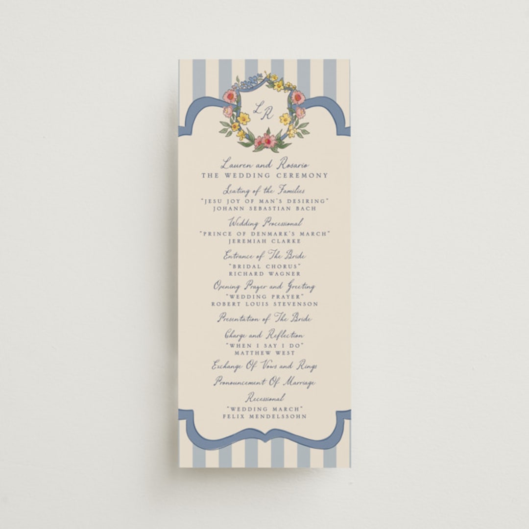 "A wedding in Low Country" - Wedding Programs in Cornflower by Chris Griffith - Front