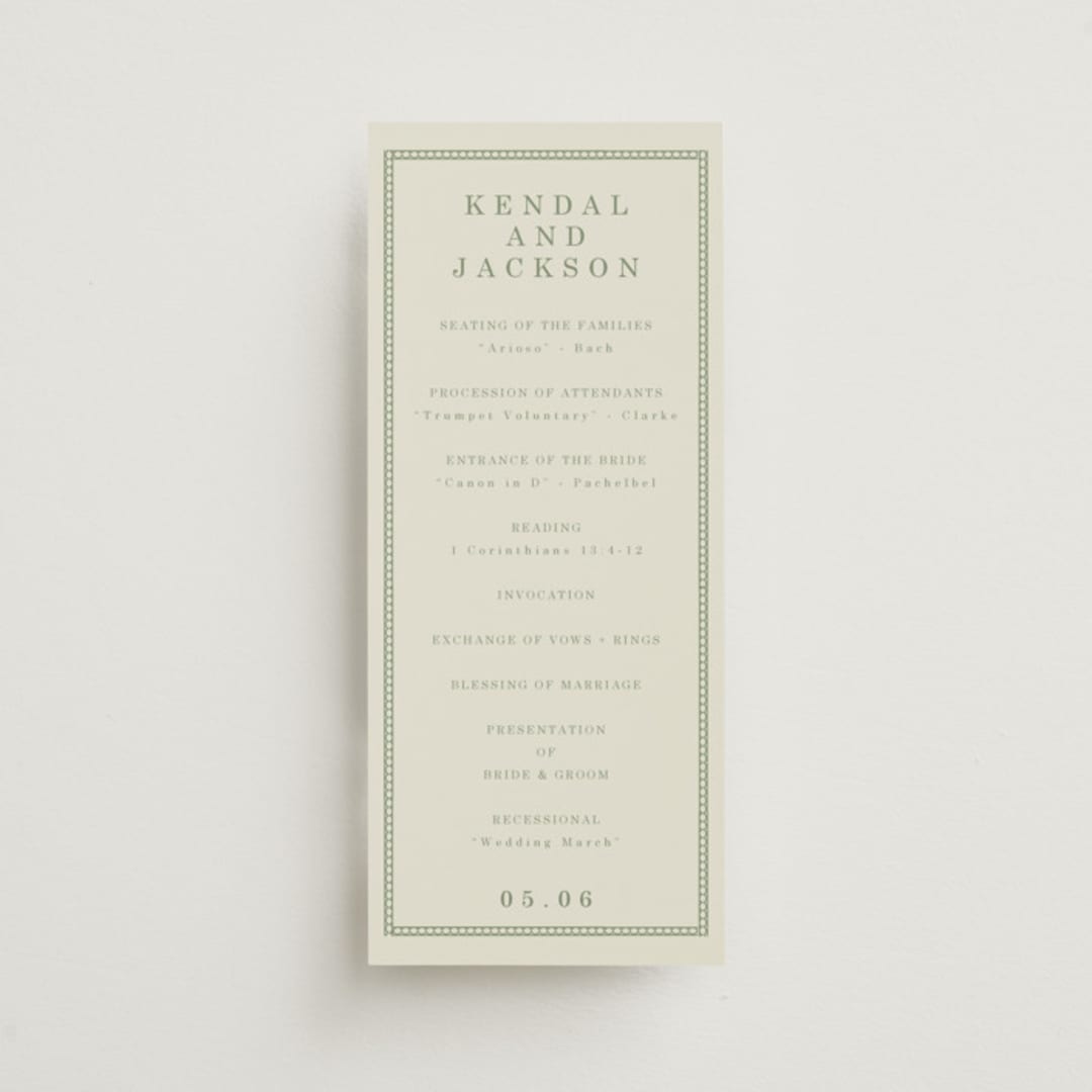 "Framed Floral" - Wedding Programs in Mustard by Baumbirdy - Front