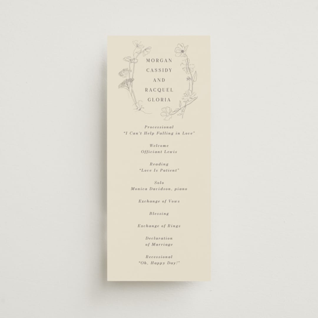 "floral stamp" - Wedding Programs in Ivory by Baumbirdy - Front