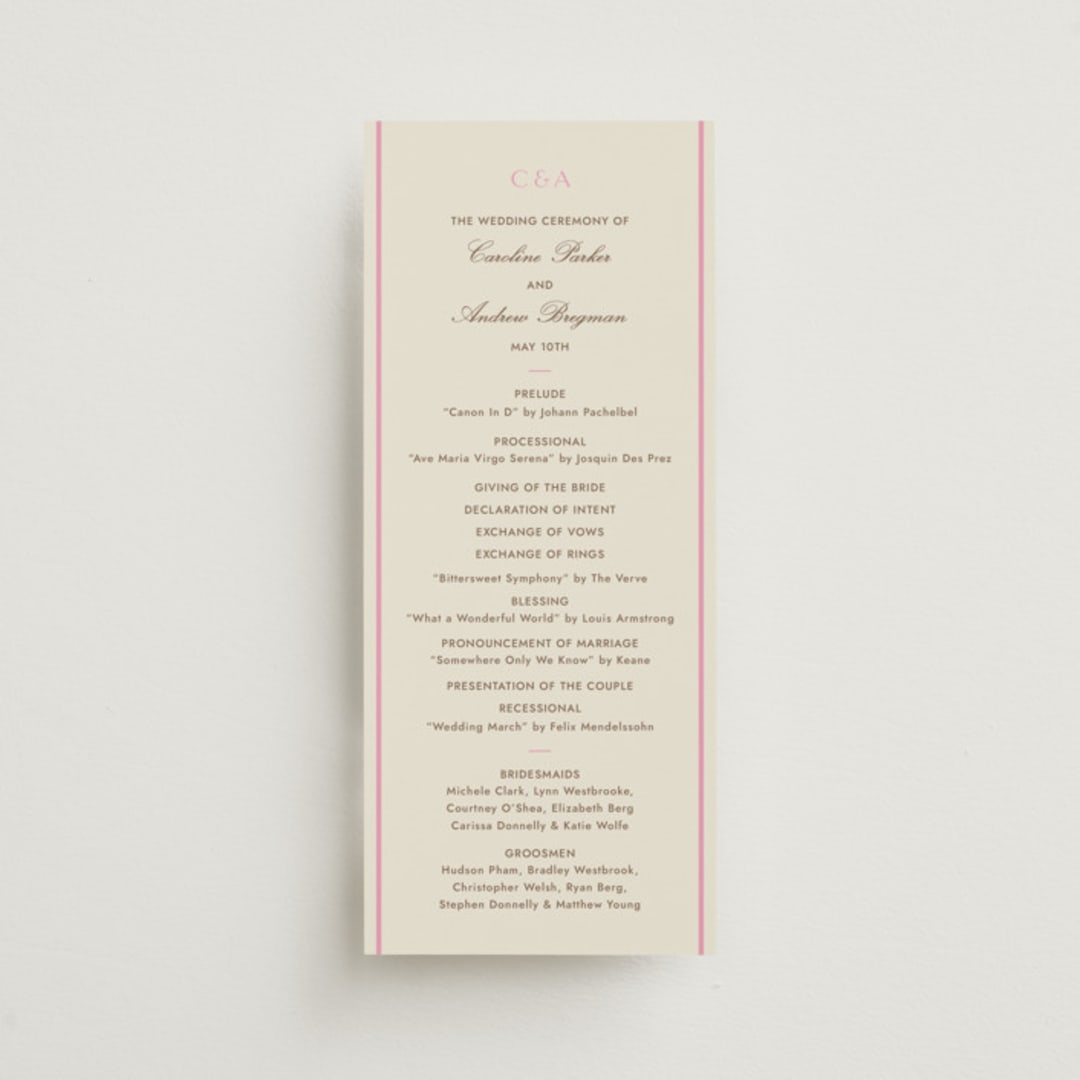 "Bocce" - Wedding Programs in Fragola by Megan Davis - Front