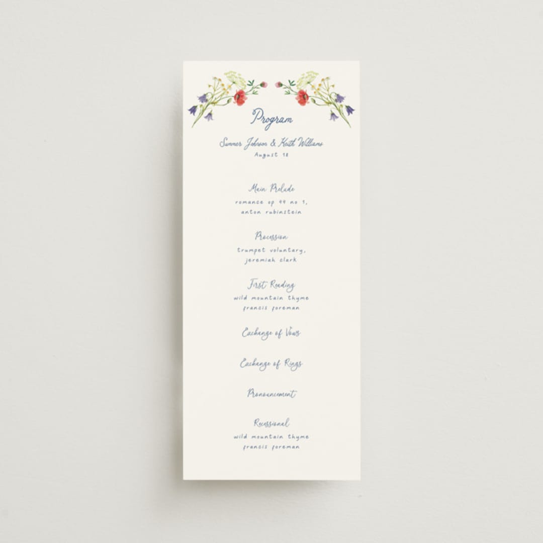 "Wildflower Romance" - Wedding Programs in Ivory by frau brandt - Front