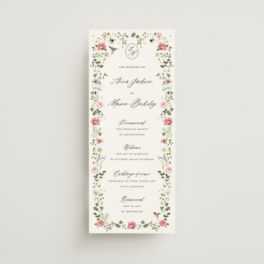 "Ornate" - Wedding Programs in Peony by Sarah Knight - Front