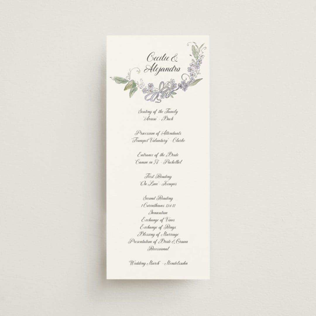 "Forget Me Nots" - Wedding Programs in Violet by Jenna Holcomb - Front