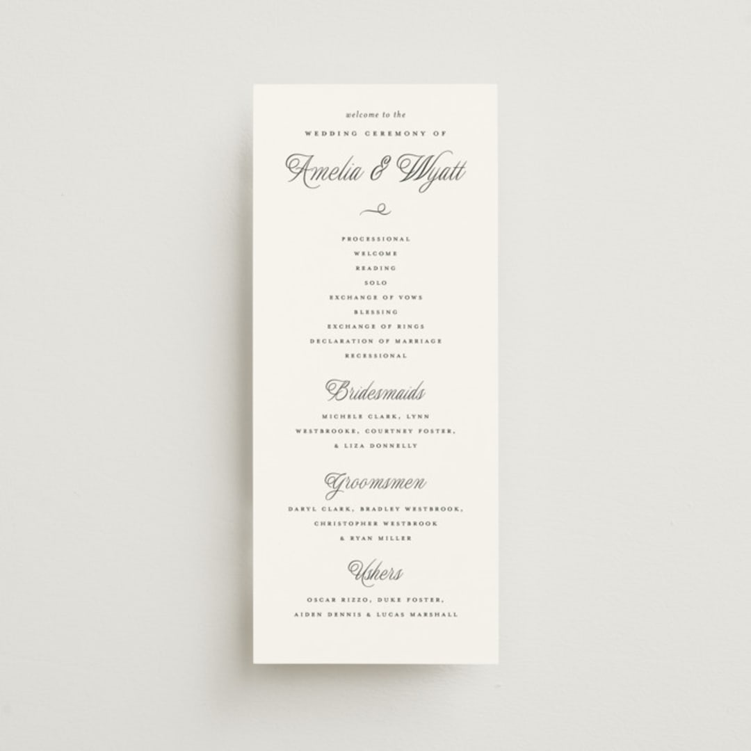 "Terra" - Wedding Programs in Snow by Pixel and Hank - Front