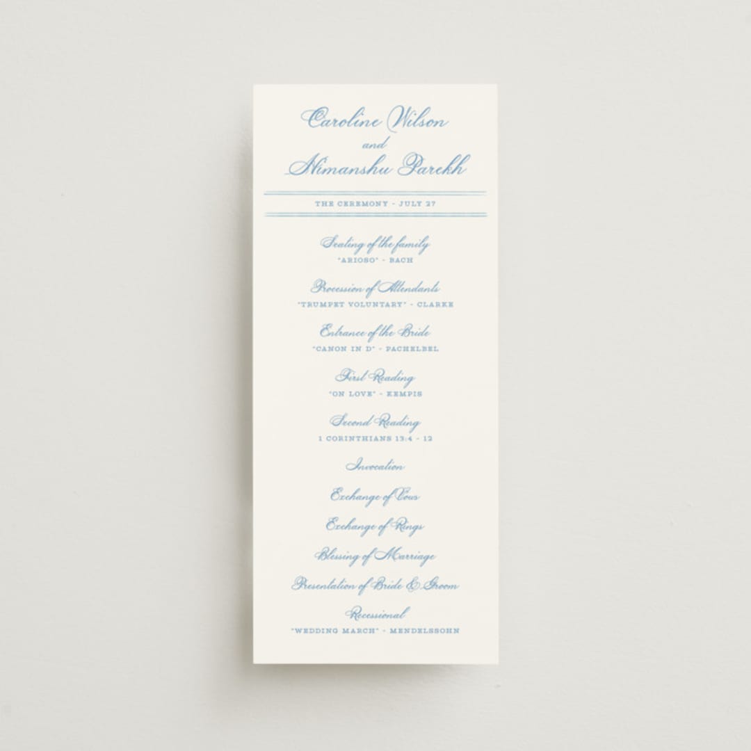"Royalty" - Wedding Programs in Capri by Creo Study - Front