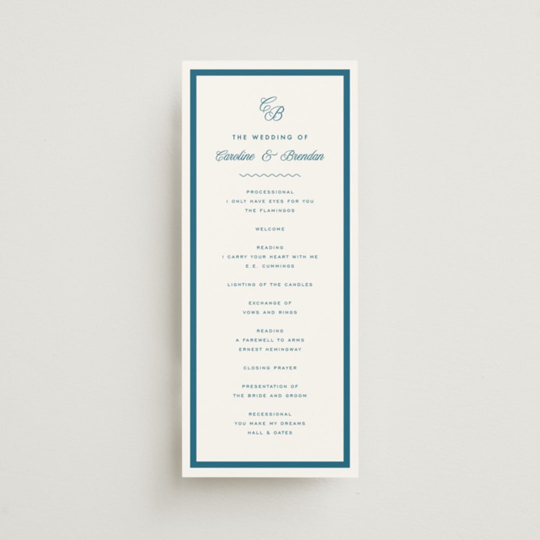"Coast" - Wedding Programs in Ocean by Kelly Schmidt - Front
