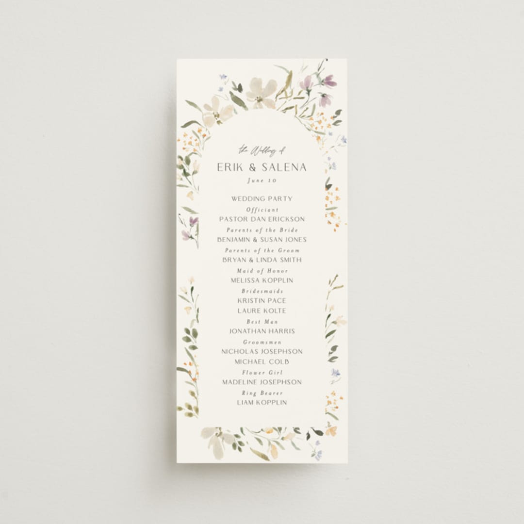 "Aster" - Wedding Programs in Garden by Itsy Belle Studio - Front