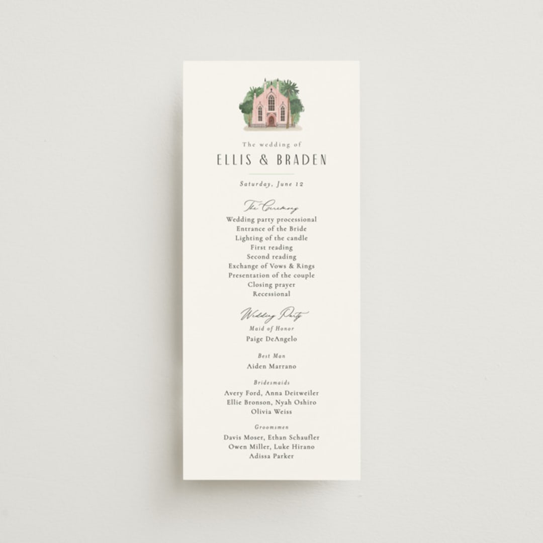 "East Bay street" - Wedding Programs in Lily by Jennifer Wick - Front