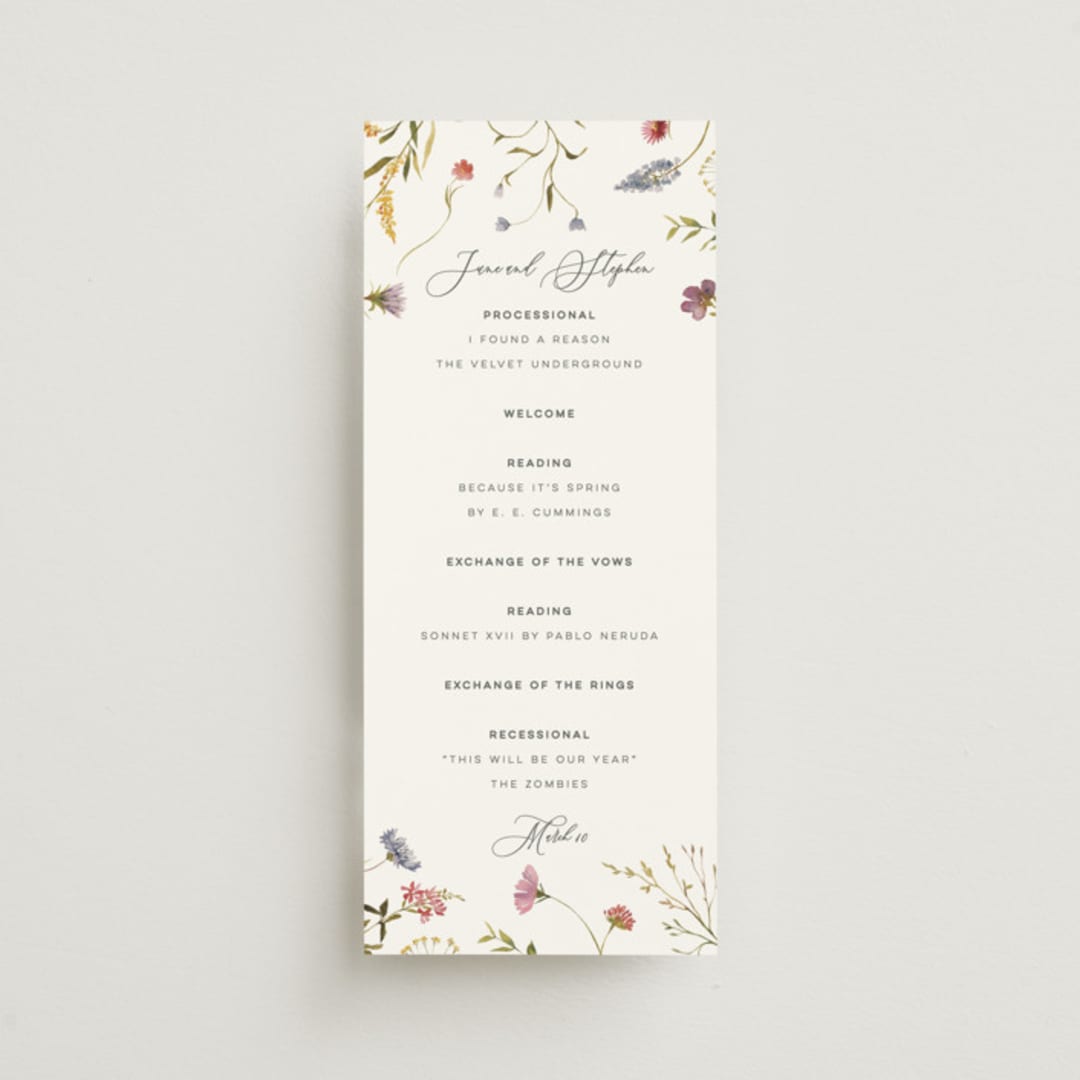 "Untied" - Wedding Programs in Sherbert by Erin Hodges - Front