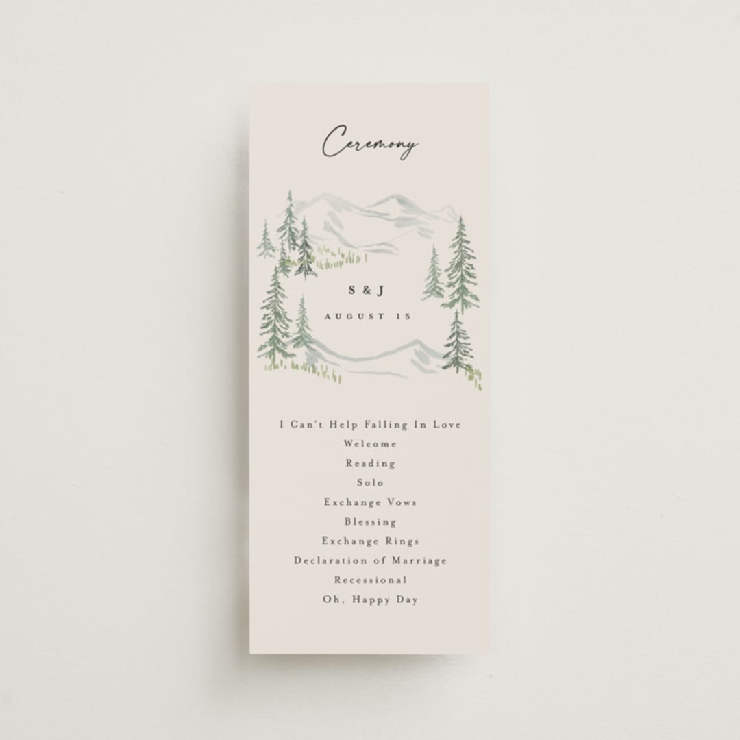 "Paradise" - Wedding Programs in Forest by Petra Kern - Front
