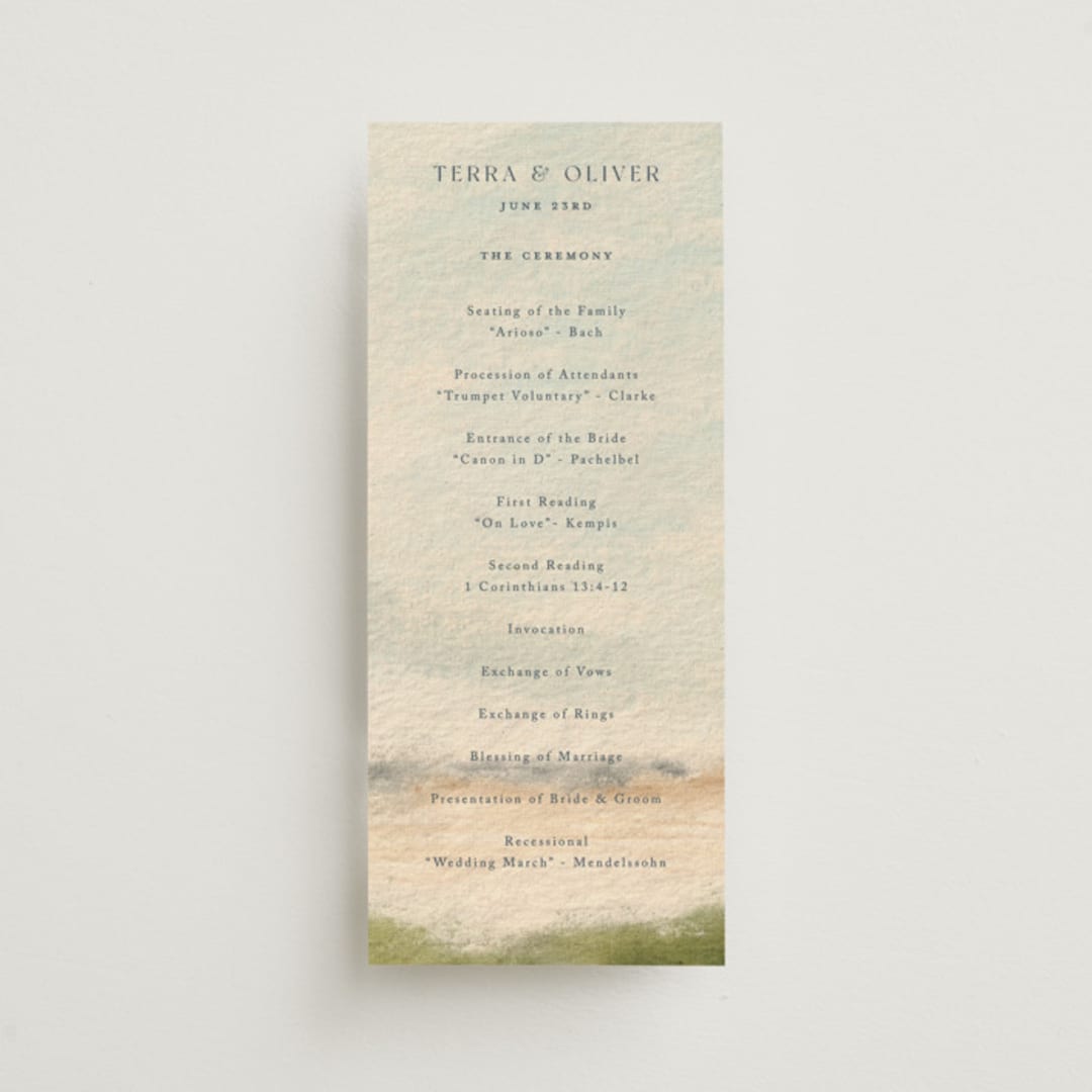 "Bluestem Fields" - Wedding Programs in Meadow by Holly Whitcomb - Front