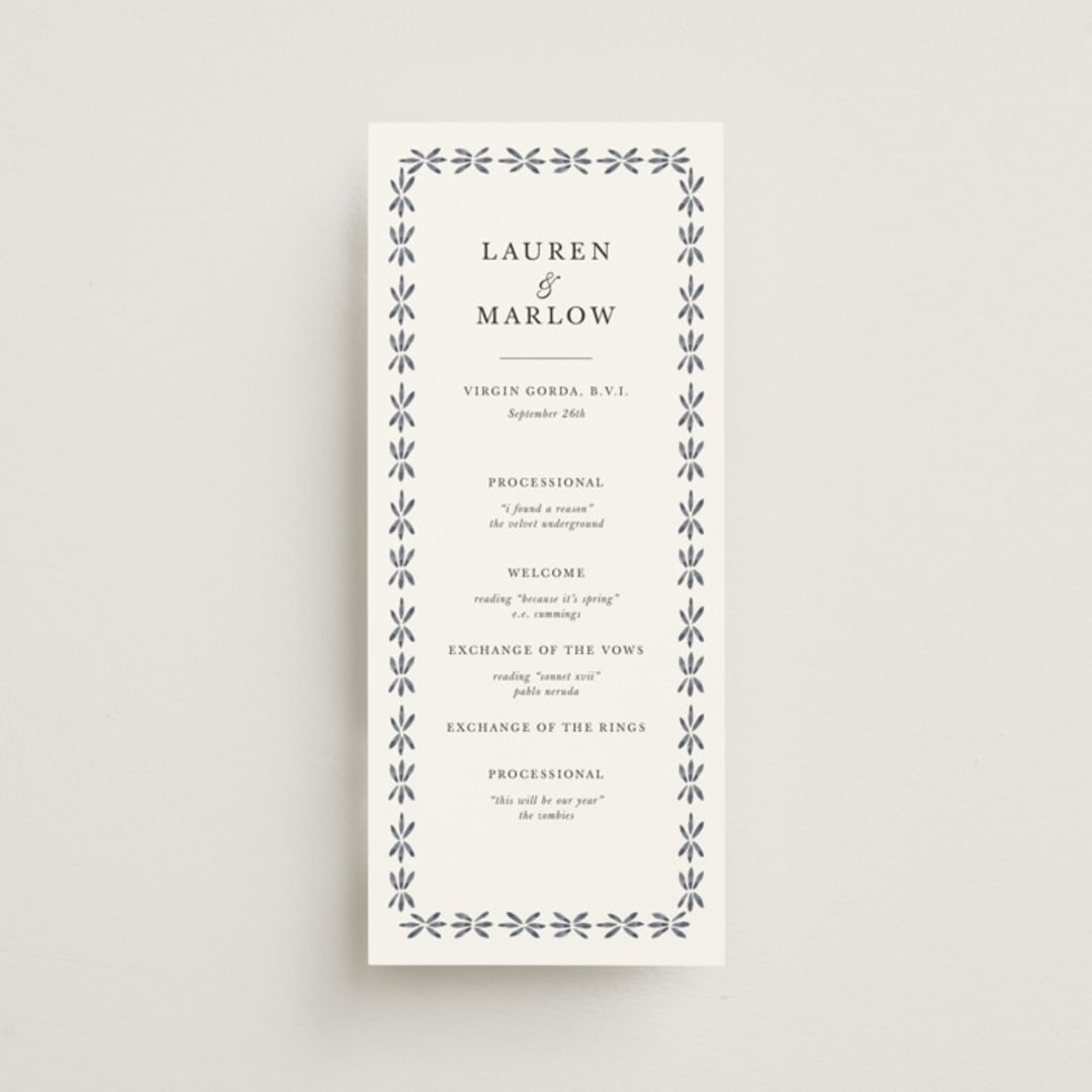 "Americana" - Wedding Programs in Sea by leslie hamer - Front