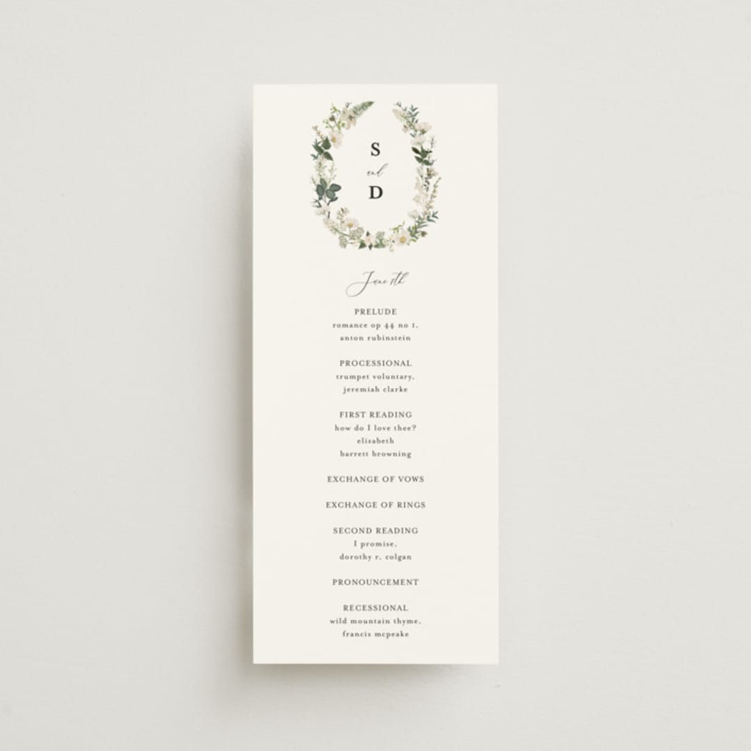 "Lilac Bloom" - Wedding Programs in Opal by Susan Moyal - Front