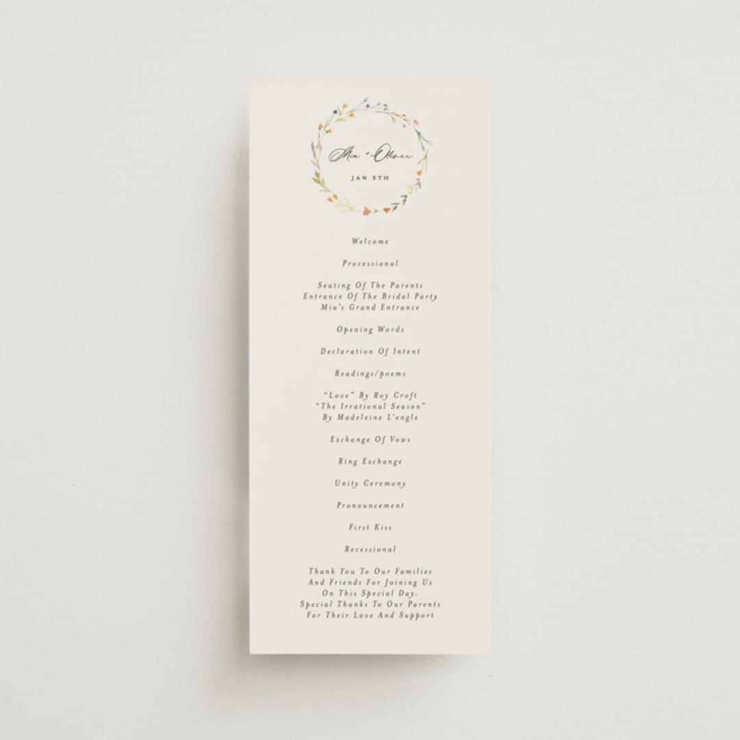 "delicate florals" - Wedding Programs in Snow by Lori Wemple - Front