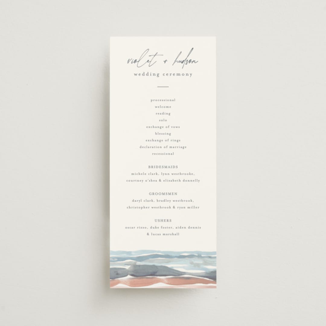 "waves" - Wedding Programs in Beachy by Pixel and Hank - Front
