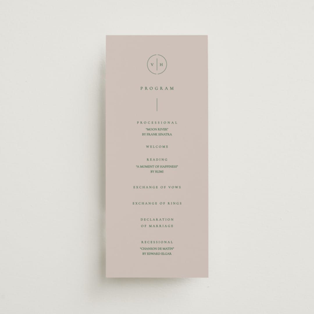"wellness" - Wedding Programs in Vineyard by Sumak Studio - Front