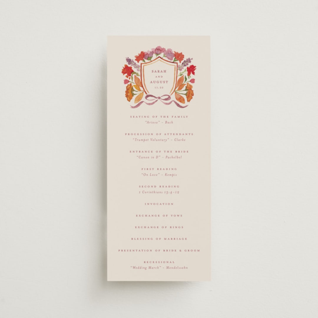 "Crest Fall" - Wedding Programs in Autumn by Pink House Press - Front