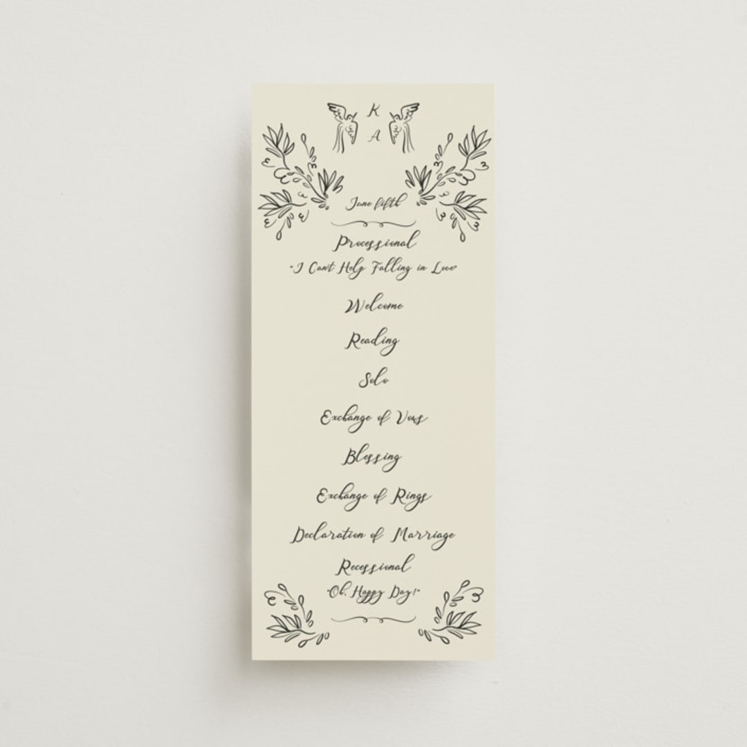"Sundaland Gardens" - Wedding Programs in Ivory by Ani Somi - Front