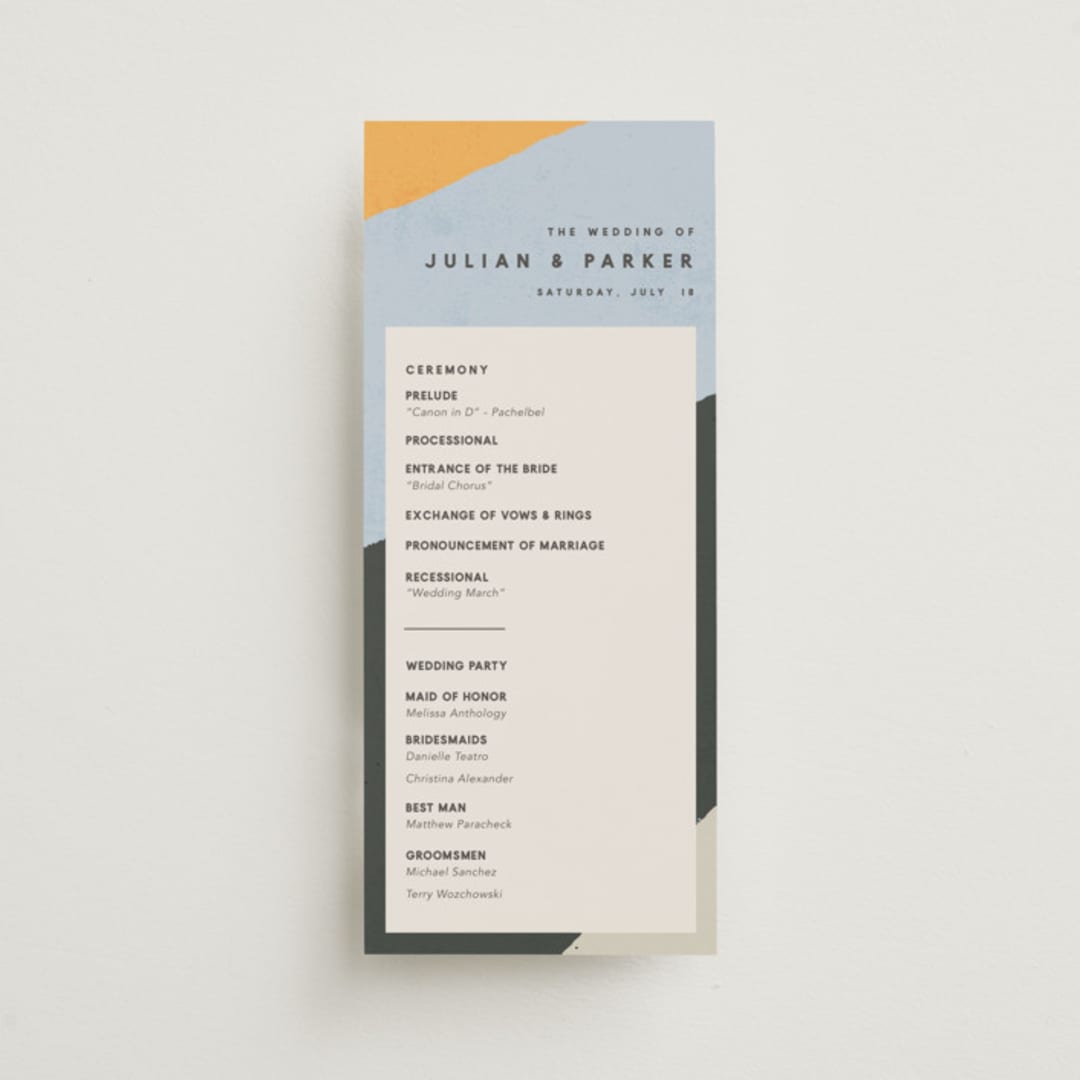 "Canyon Wall" - Wedding Programs in Sunset by Robin Ott - Front