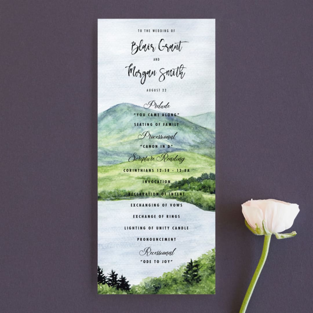 "Into the Woods" - Wedding Programs in Forest by Elly - Front