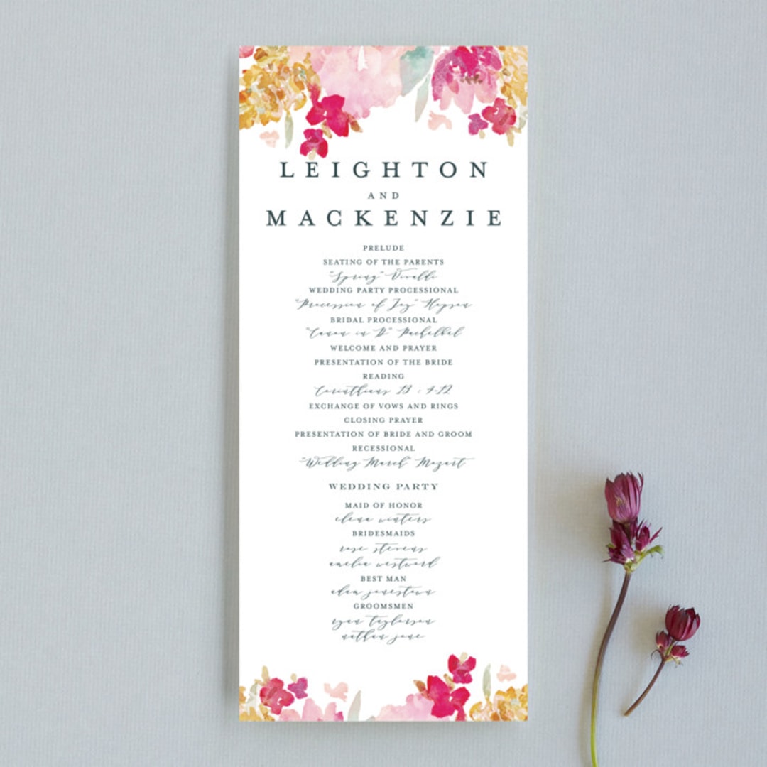 "Spring Garden" - Wedding Programs in Petal by Grace Kreinbrink - Front