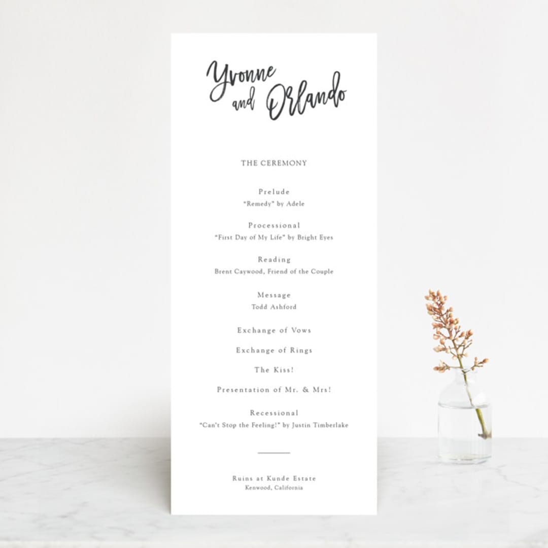 "blithe" - Wedding Programs in Charcoal by Design Lotus - Front